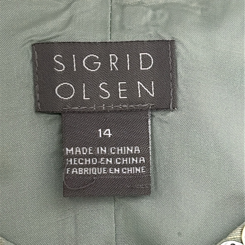 Sigred Olson Women's Size 14 Mint Green Dress Sequence Front Trim Thin Straps - Picture 2 of 9